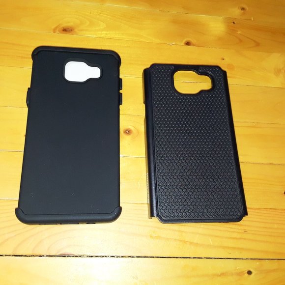 Black Textured Samsung Galaxy A5 Protective Hybrid Phone Case - Picture 4 of 5